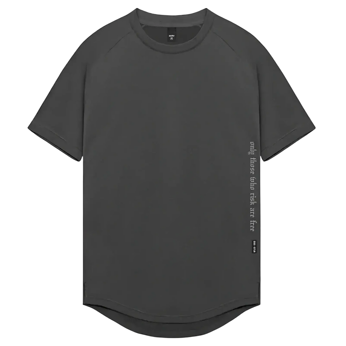 Dark gray asrv men’s quick dry fitness t-shirt with relaxed fit crew neck and short sleeves for dry fitness use