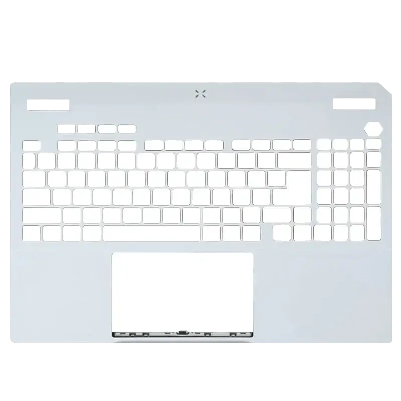 Asus tuf gaming a16 replacement laptop shell case with a silver matte finish keyboard deck and minimalist design