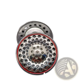 Ath-ad900x replacement headphone speaker driver with circular metallic grille red rim and perforated shiny silver finish