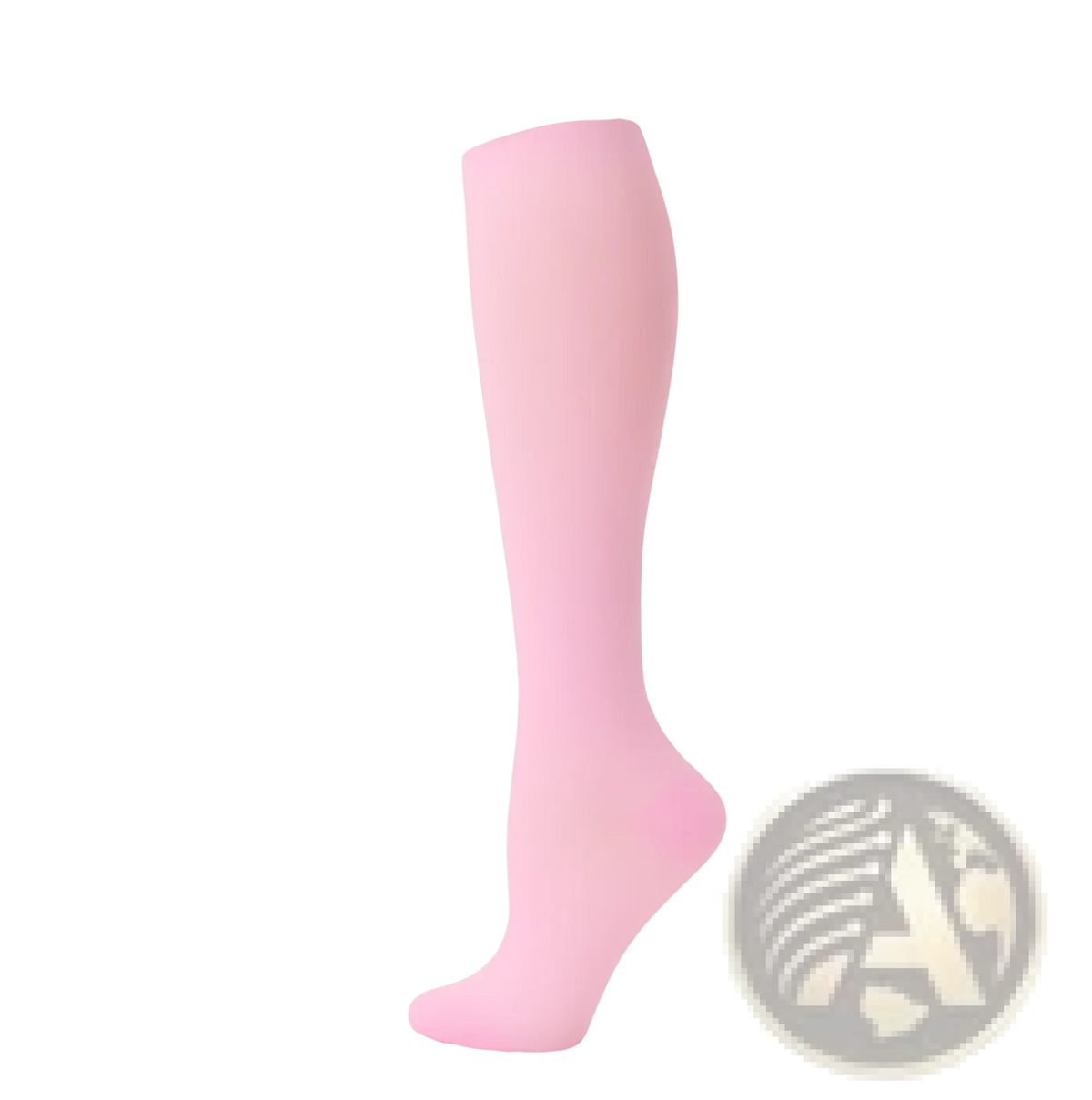 Athletic compression knee high socks in pink with smooth ribbed texture for enhanced support and comfort
