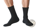 Black ribbed knit athletic cotton thickened towel socks set providing comfort and durability for sports use