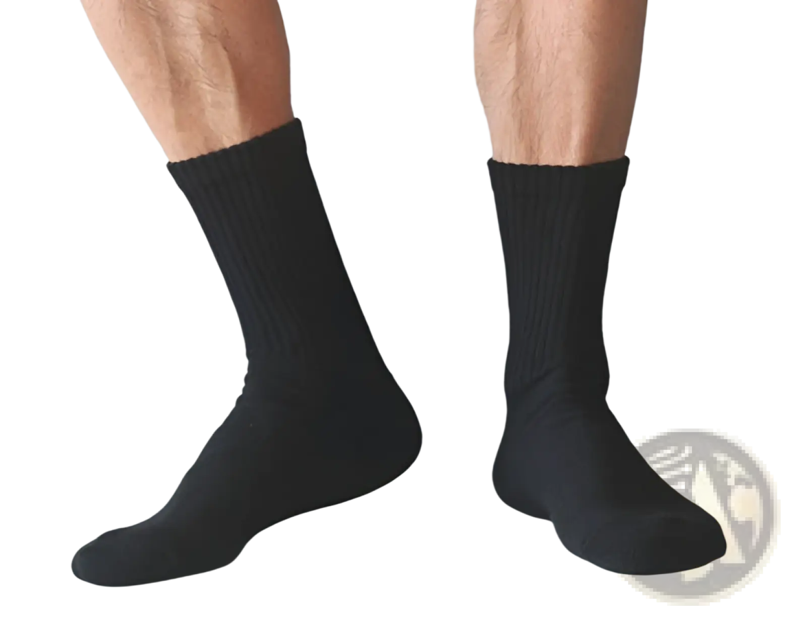 Black ribbed knit athletic cotton thickened towel socks set providing comfort and durability for sports use