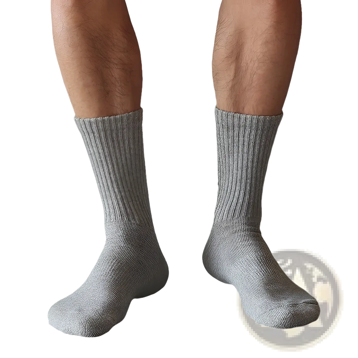 Athletic cotton thickened towel socks set featuring gray ribbed knit cotton socks for enhanced comfort and durability