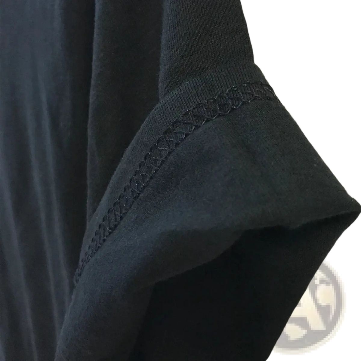 Black ribbed knit sleeve with decorative zigzag stitching on cuff of attack on titan Levi Ackerman men graphic t shirt