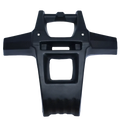Black plastic atv front bumper guard rear fender mount with integrated handlebar support and textured grip area