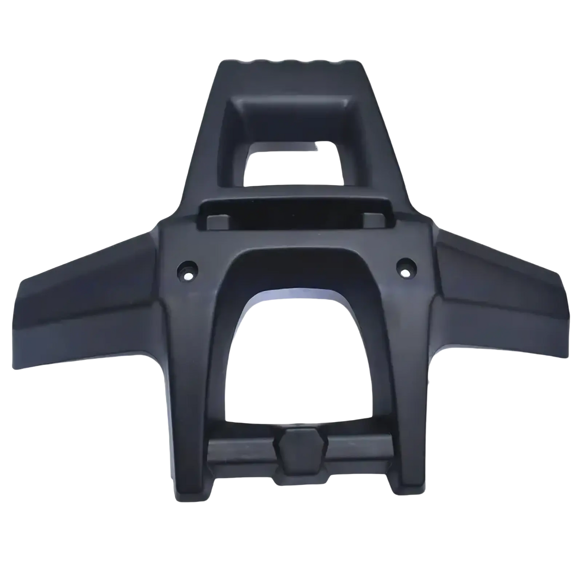 Black plastic atv front bumper protection frame shell rear side with integrated handlebar support and mounting holes