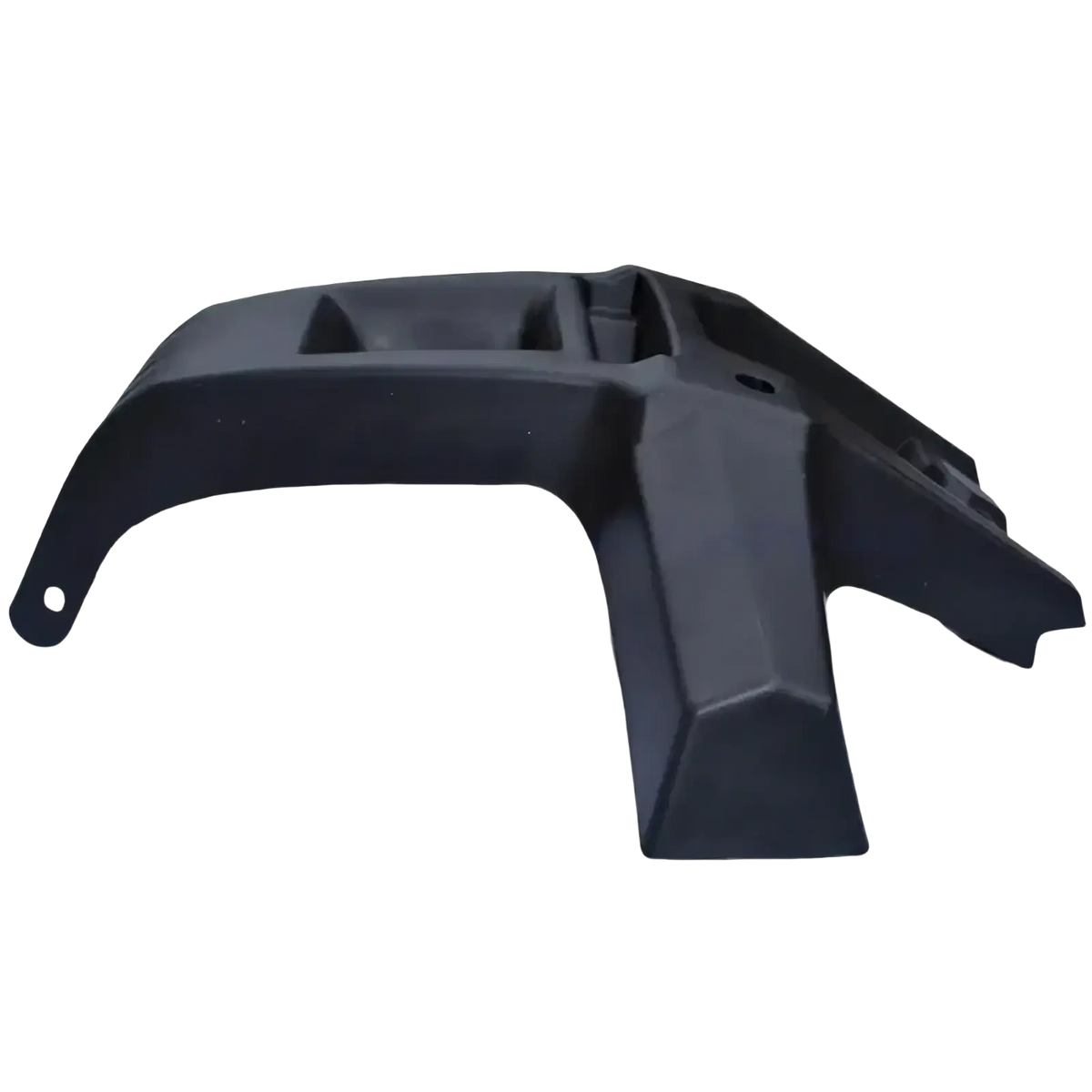 Black plastic atv front bumper protection frame shell with molded contours and mounting holes for secure fit