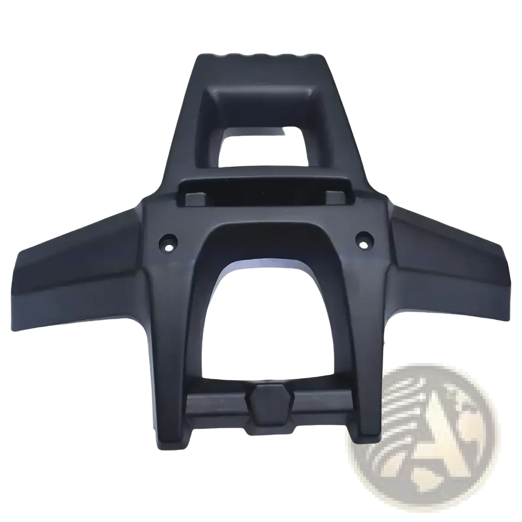 Black plastic atv front bumper protection frame shell rear side with integrated handlebar support and mounting holes