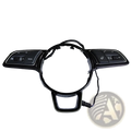 Black plastic Audi A4 B9 A3 8y steering wheel control module with integrated audio climate and vehicle function buttons