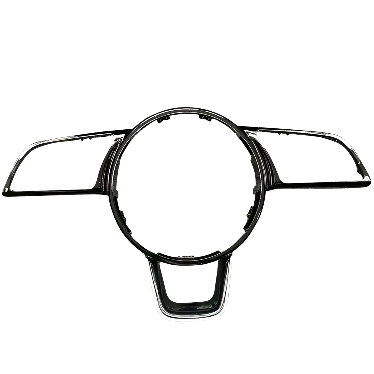 Black chrome-finished steering wheel trim ring with sleek modern design for Audi A4 B9 A3 8y steering wheel control module