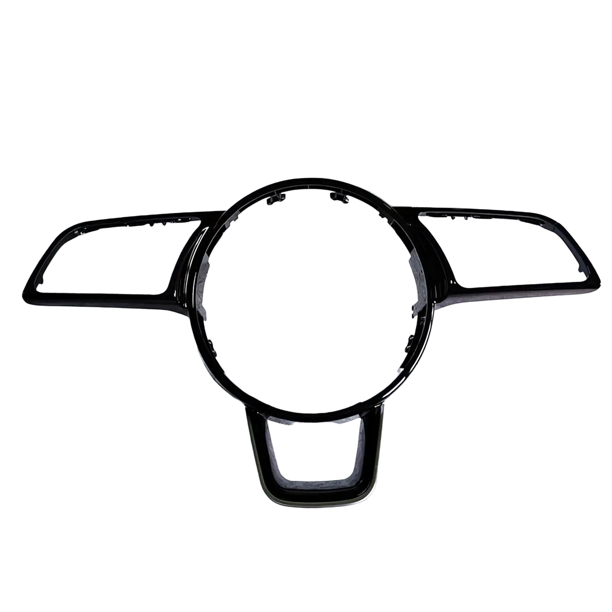 Black plastic steering wheel trim ring with integrated side and bottom handles for audi a4 b9 a3 8y control module