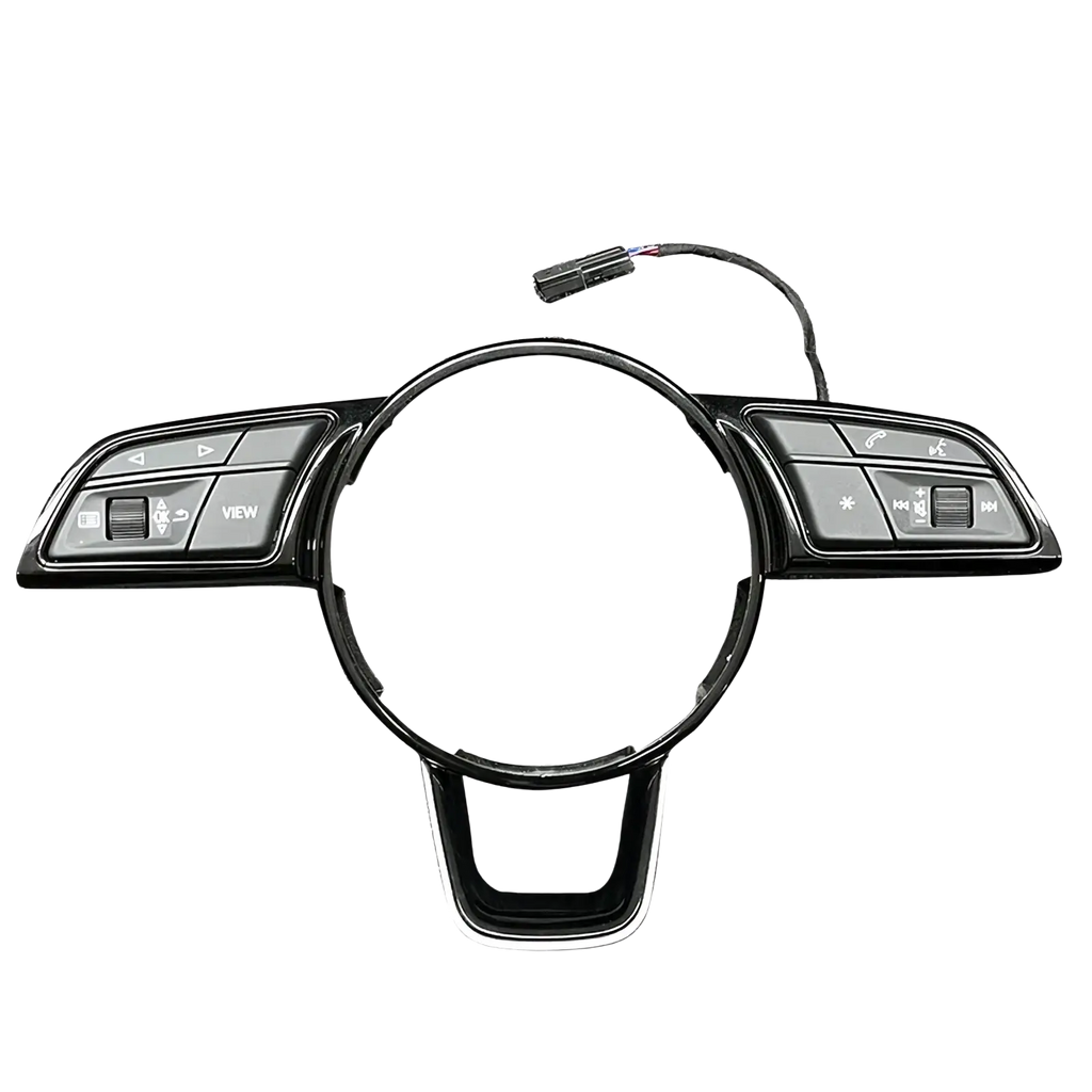 Black plastic steering wheel control module with integrated buttons for audio and cruise control in Audi A4 B9 A3 8y