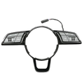 Black plastic steering wheel control module with integrated buttons for audio and cruise control in Audi A4 B9 A3 8y