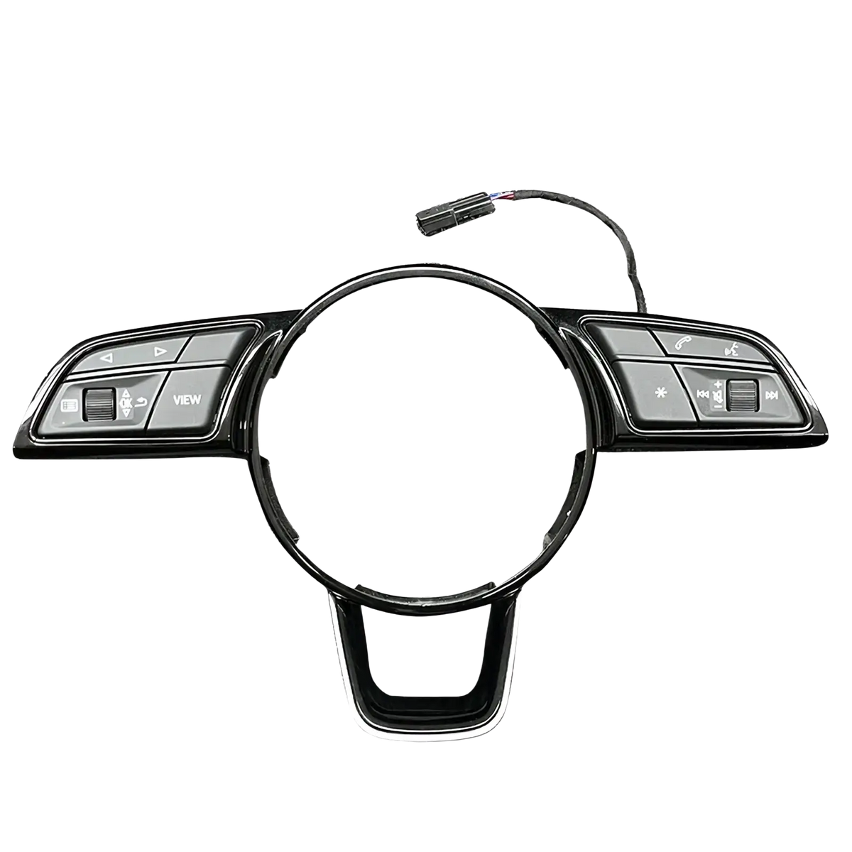 Black plastic steering wheel control module with integrated buttons for audio and cruise control in Audi A4 B9 A3 8y