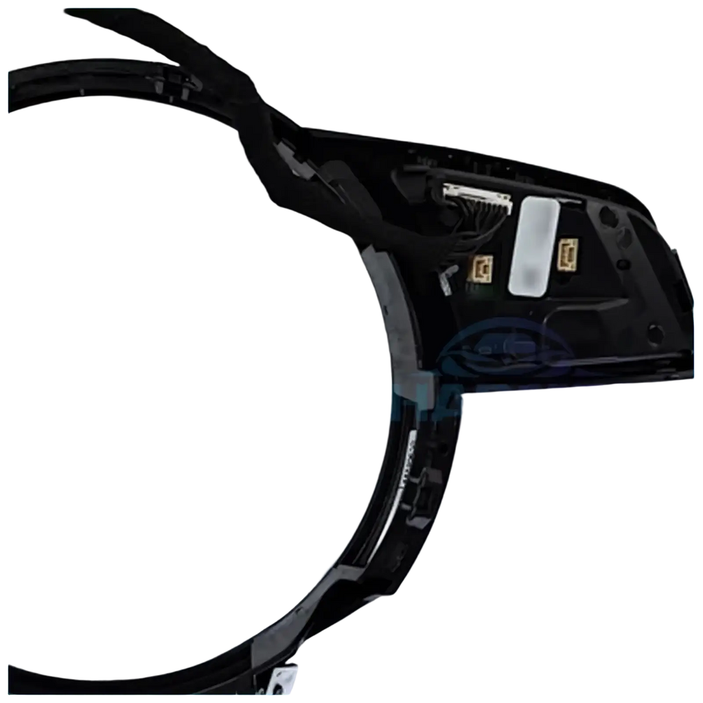 Black plastic steering wheel airbag module with integrated wiring and connectors for audi a4 b9 a3 8y control module back side