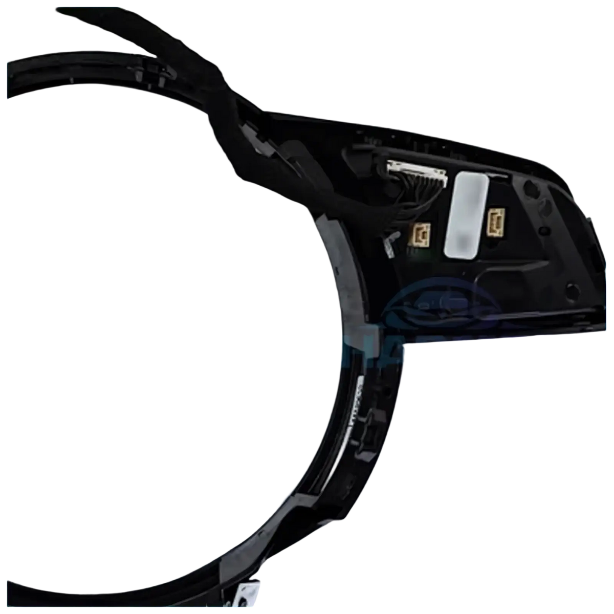 Black plastic steering wheel airbag module with integrated wiring and connectors for audi a4 b9 a3 8y control module back side