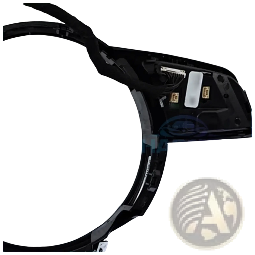 Black plastic steering wheel airbag module with integrated wiring and connectors for audi a4 b9 a3 8y control module back side