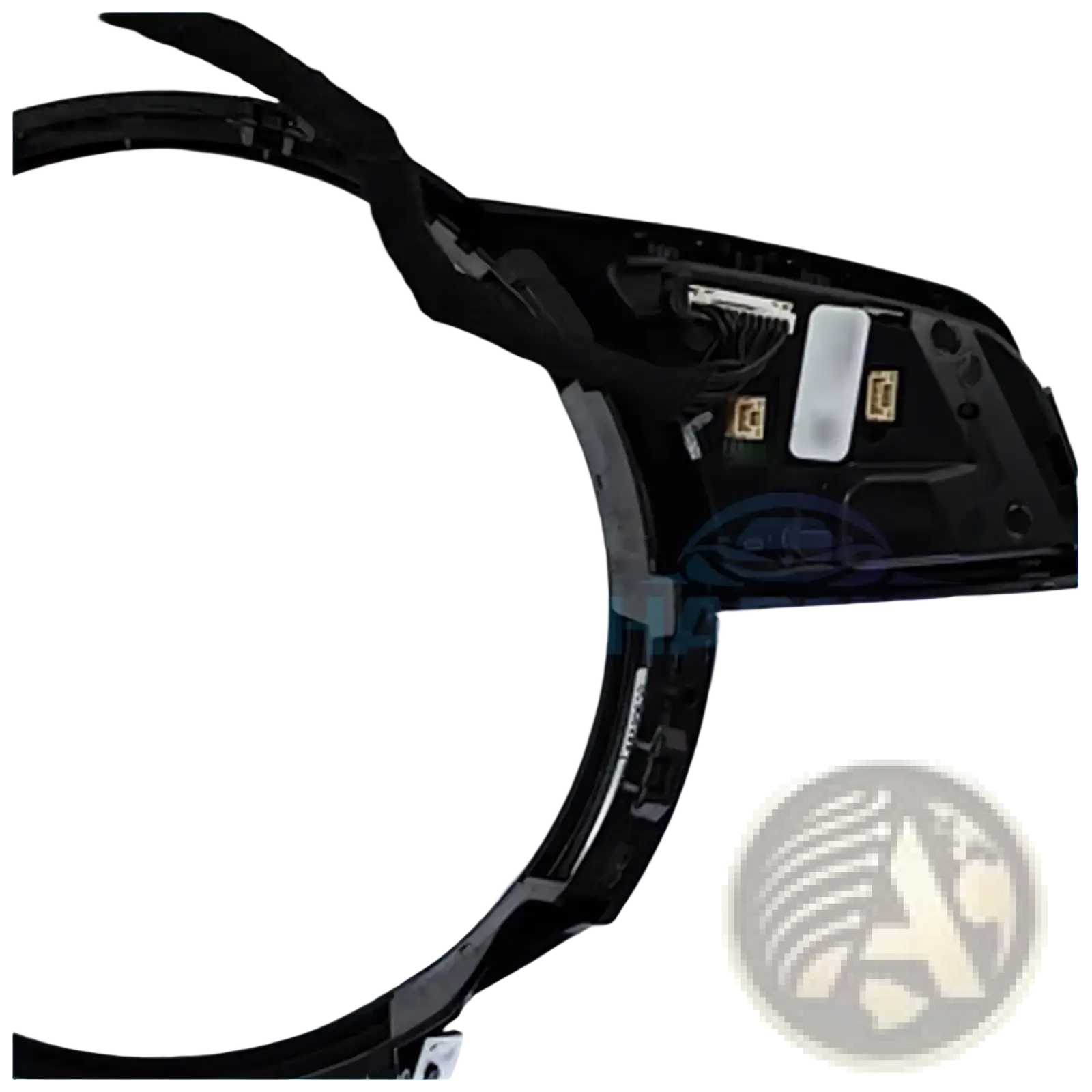 Black plastic steering wheel airbag module with integrated wiring and connectors for audi a4 b9 a3 8y control module back side
