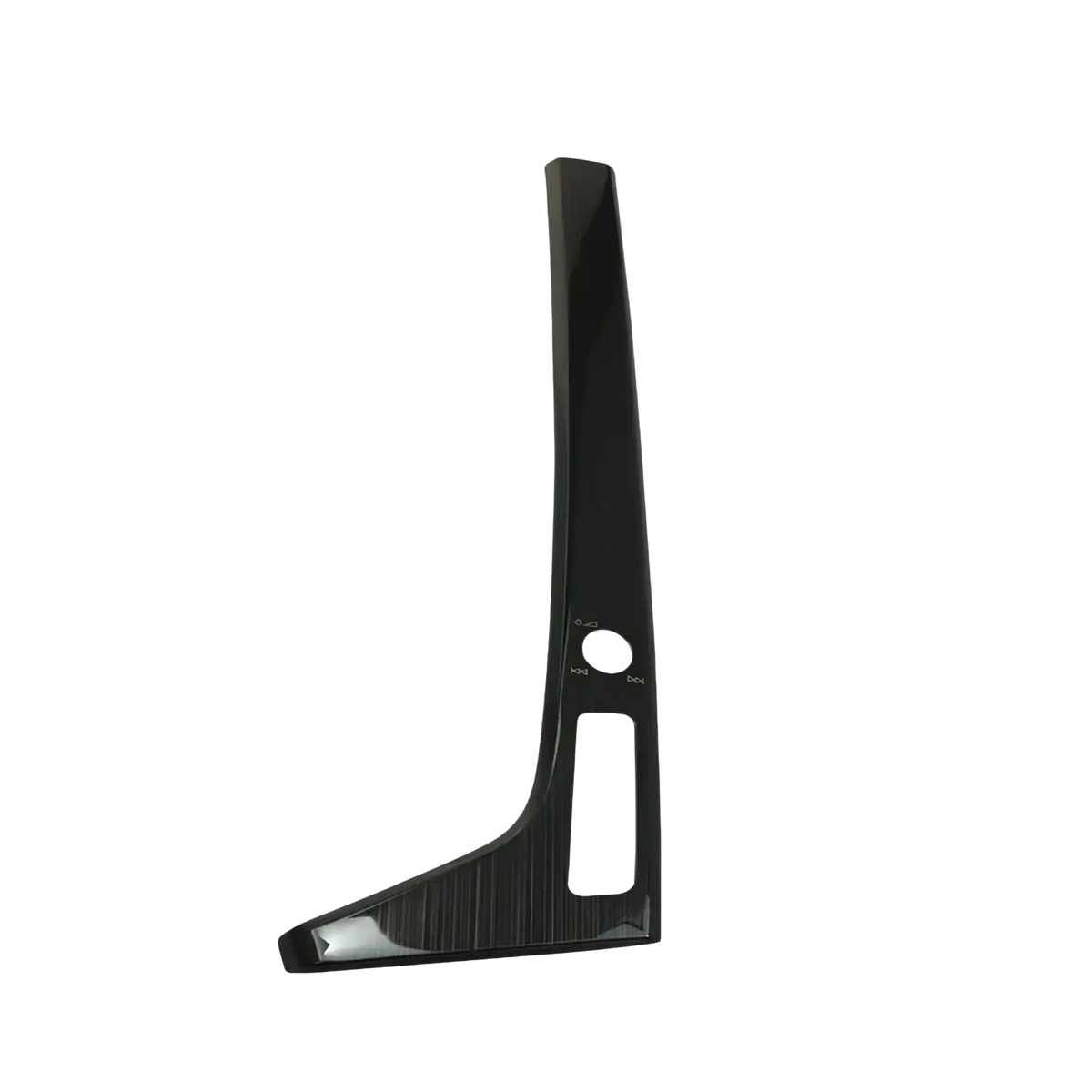 Audi A4 B9 A5 gear panel cup holder trim in black carbon fiber with glossy finish and control cutout