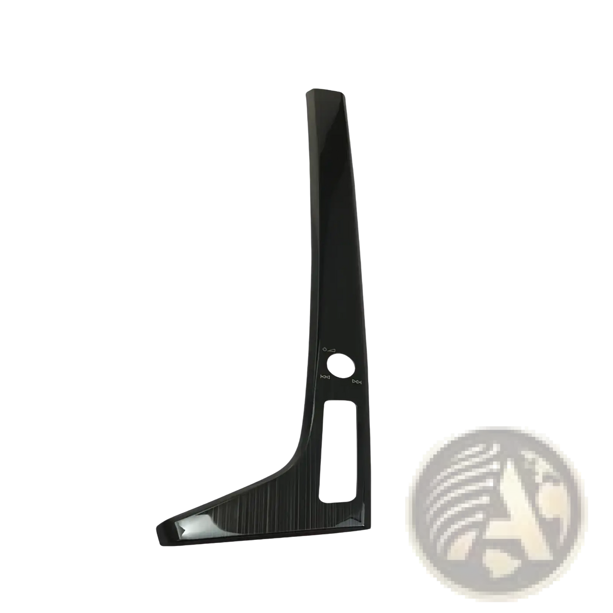 Audi A4 B9 A5 gear panel cup holder trim in black carbon fiber with glossy finish and control cutout
