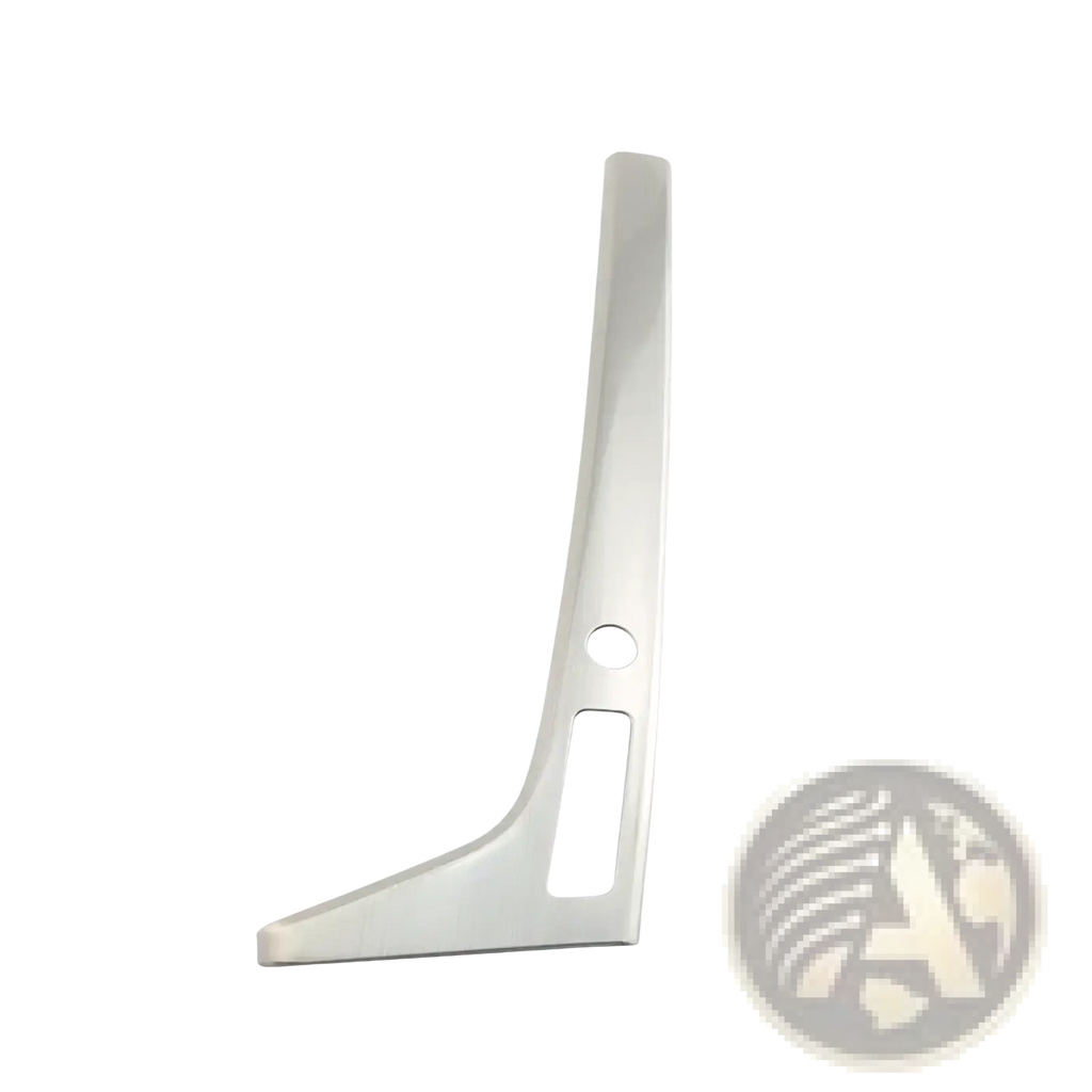 Silver metallic gear shift knob cover with sleek angular design and two cutouts for audi a4 b9 a5 gear panel cup holder trim