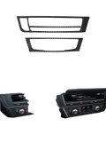 Black carbon fiber trim pieces for audi a6 a7 dashboard styling 2012 2018 ac panel sticker set