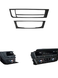 Black carbon fiber trim pieces for audi a6 a7 dashboard styling 2012 2018 ac panel sticker set