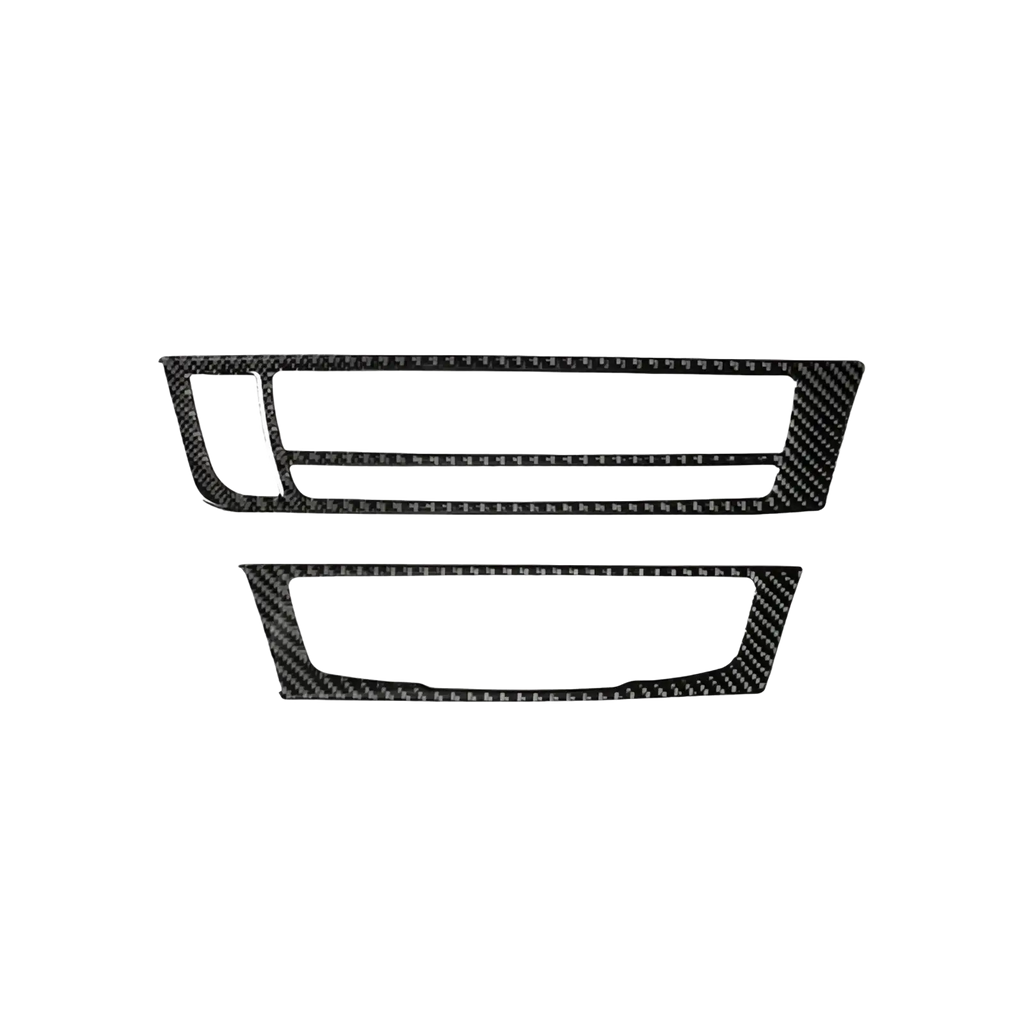 Black carbon fiber ac panel sticker trim pieces for Audi A6 A7 dashboard controls 2012 to 2018 models