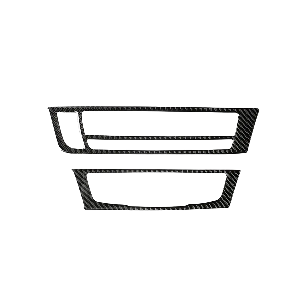 Black carbon fiber ac panel sticker trim pieces for Audi A6 A7 dashboard controls 2012 to 2018 models