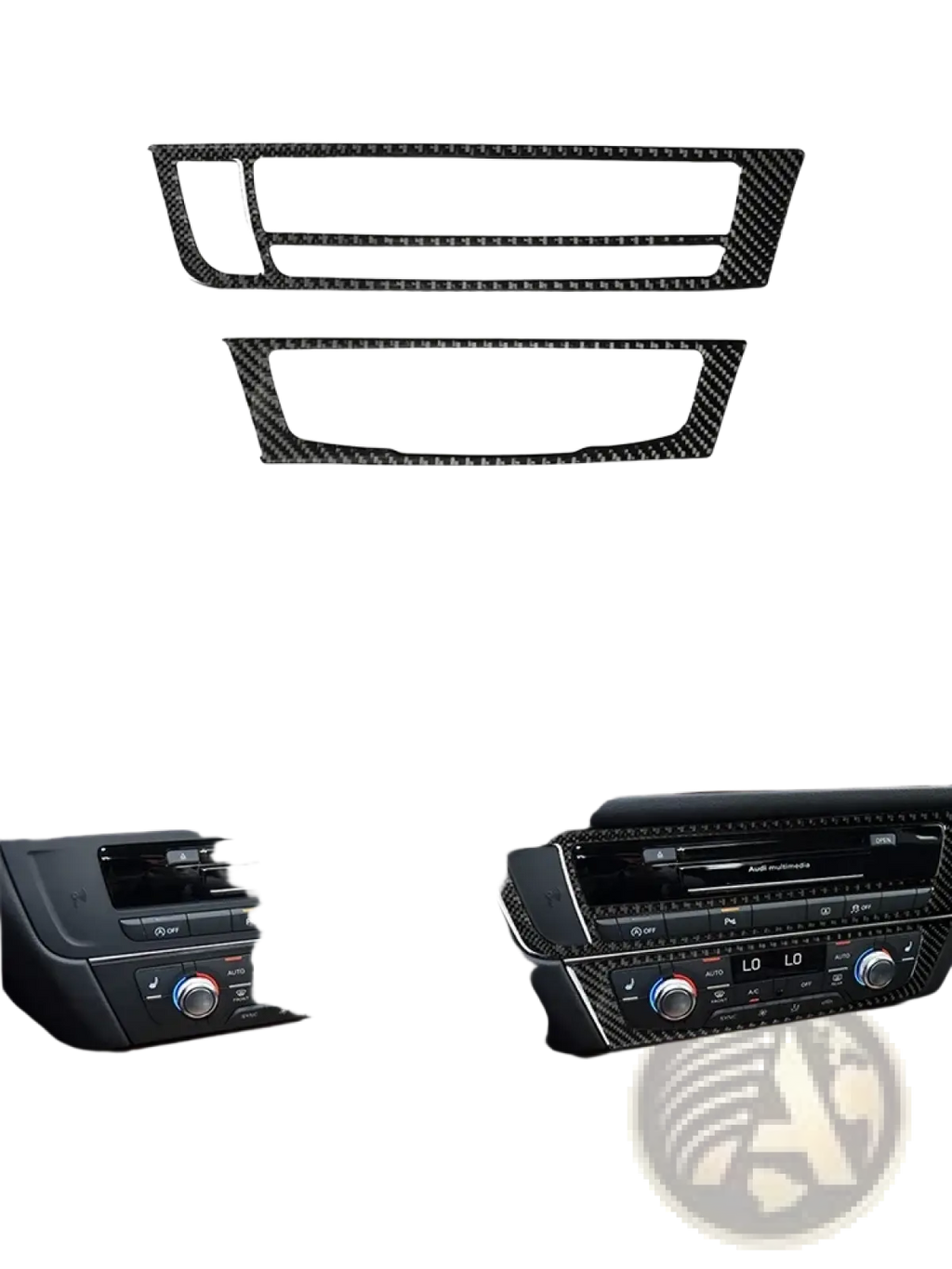 Black carbon fiber trim pieces for audi a6 a7 dashboard styling 2012 2018 ac panel sticker set