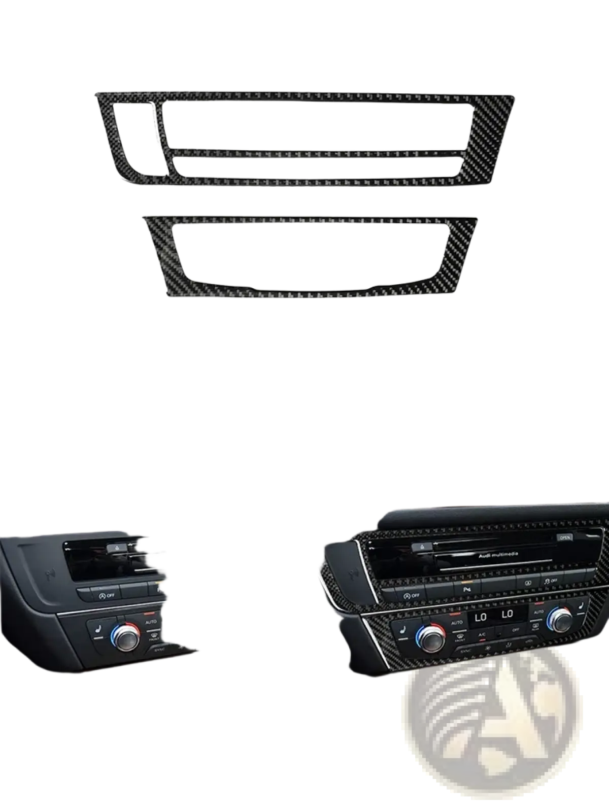 Black carbon fiber trim pieces for audi a6 a7 dashboard styling 2012 2018 ac panel sticker set
