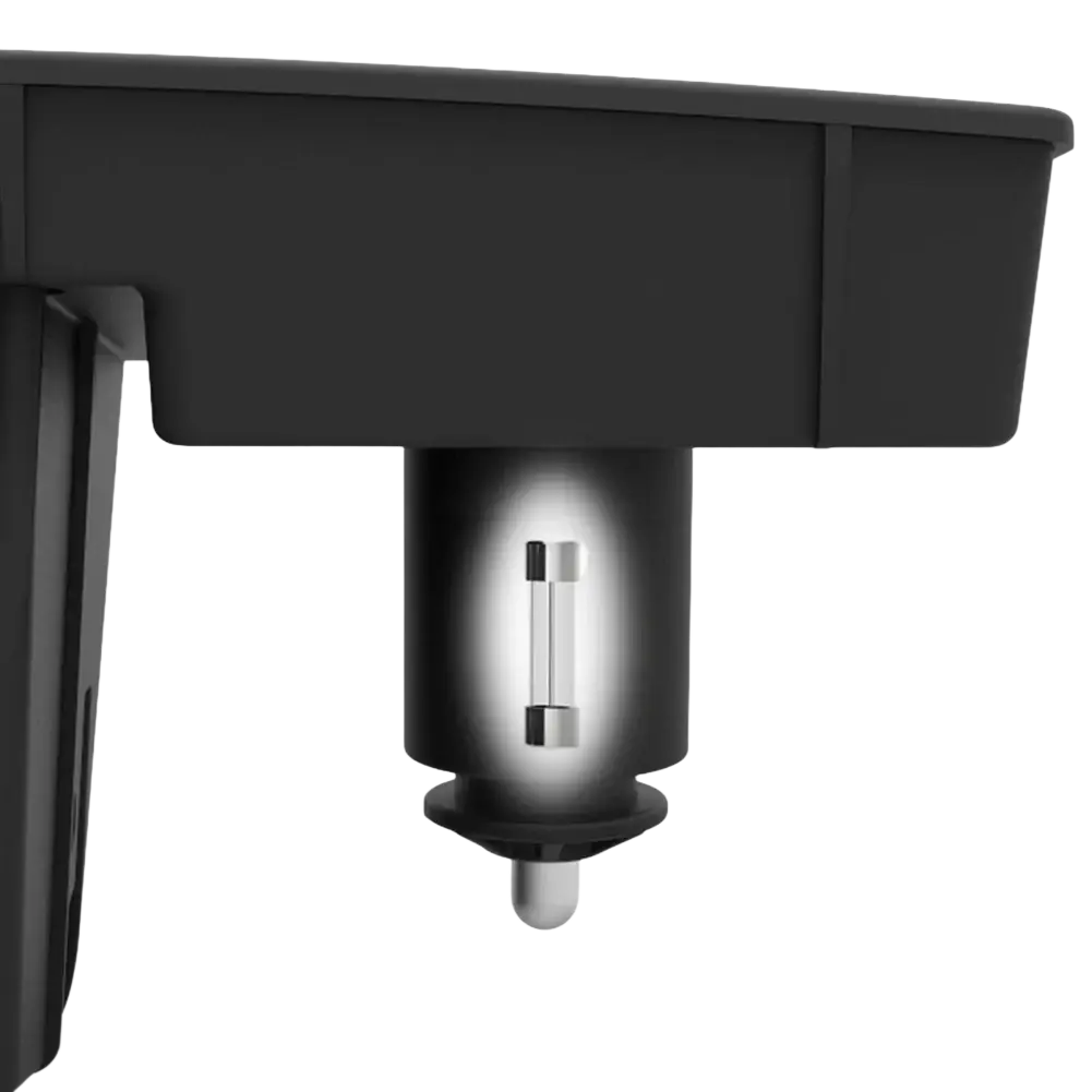 Black plastic audi a6 a7 wireless car charger with 15w fast charging and a glowing cylindrical light element inside