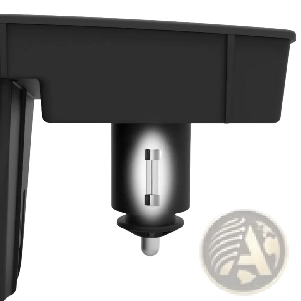 Black plastic audi a6 a7 wireless car charger with 15w fast charging and a glowing cylindrical light element inside
