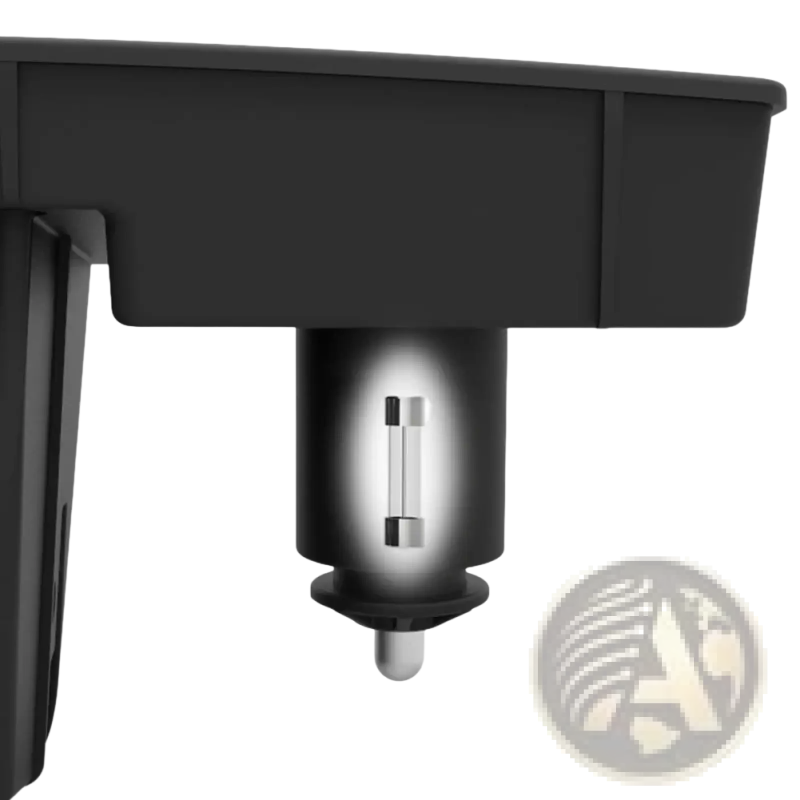 Black plastic audi a6 a7 wireless car charger with 15w fast charging and a glowing cylindrical light element inside
