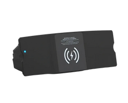 Black rectangular wireless car charger pad with glowing blue indicator and wi-fi symbol for audi a6 c7 rs6 s7 cars
