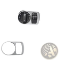 Silver headlamp switch cover with sleek minimalist design for audi q3 2012-2016 interior trim decoration set