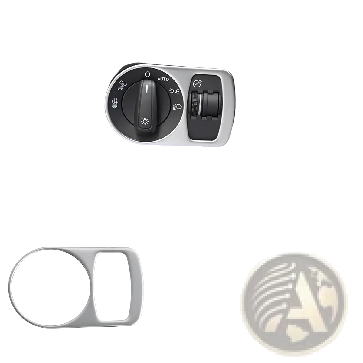Silver headlamp switch cover with sleek minimalist design for audi q3 2012-2016 interior trim decoration set