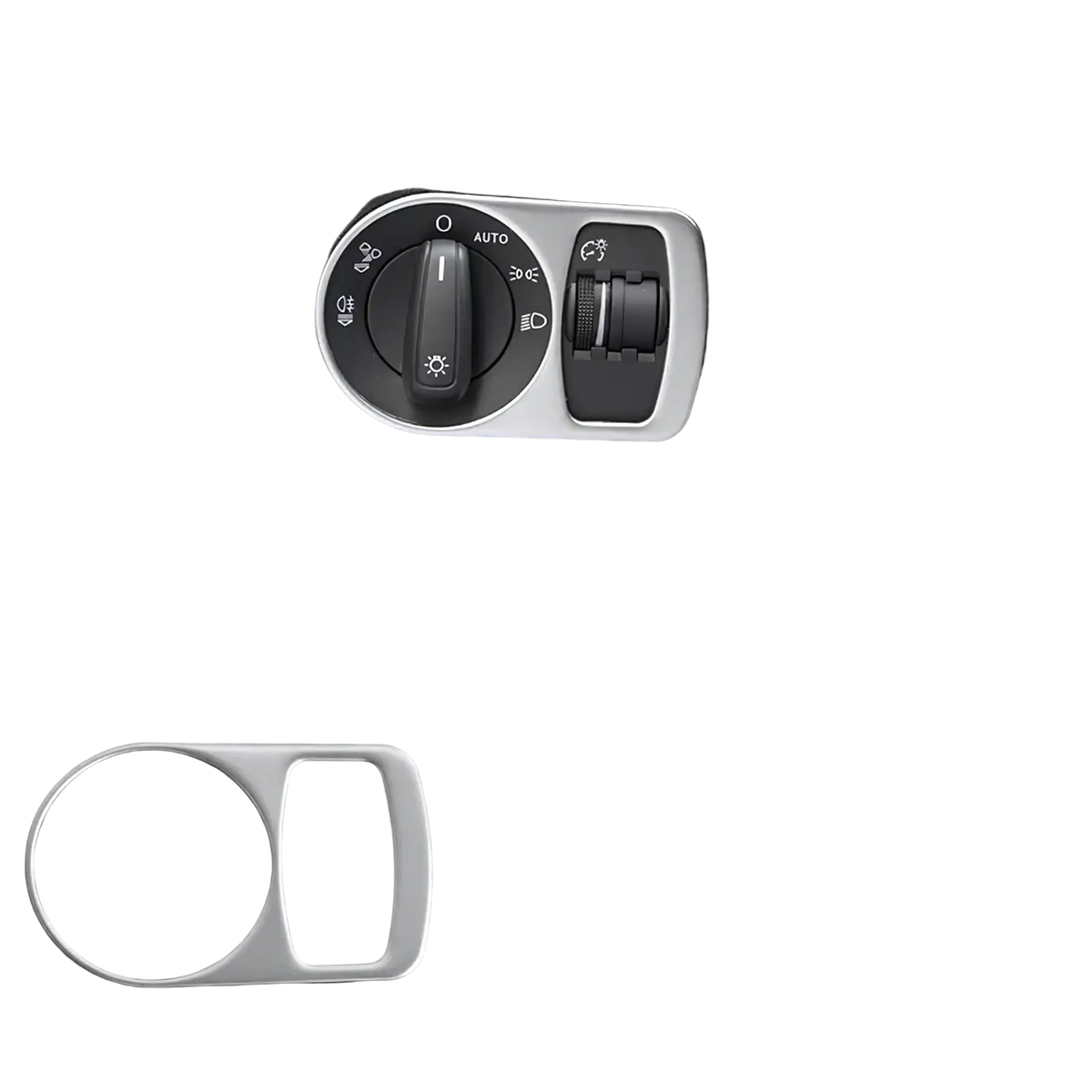 Silver headlamp switch cover with sleek minimalist design for audi q3 2012-2016 interior trim decoration set
