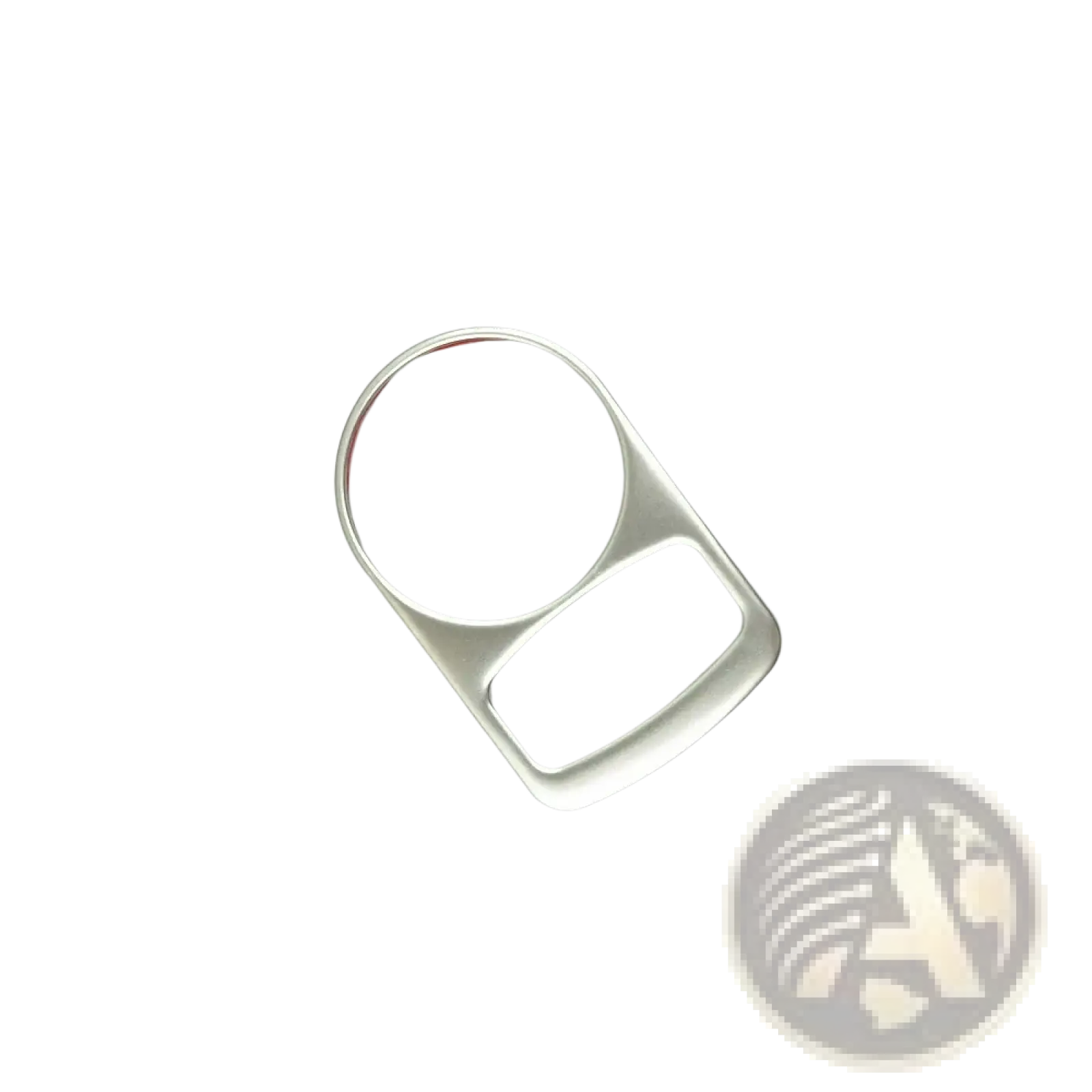 Silver metal can opener with circular top and rectangular base shown with audi q3 2012-2016 interior trim decoration set