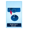 Blue audi q5 a4l magnetic wireless charger with double type-c usb charging station and two 65w power outputs