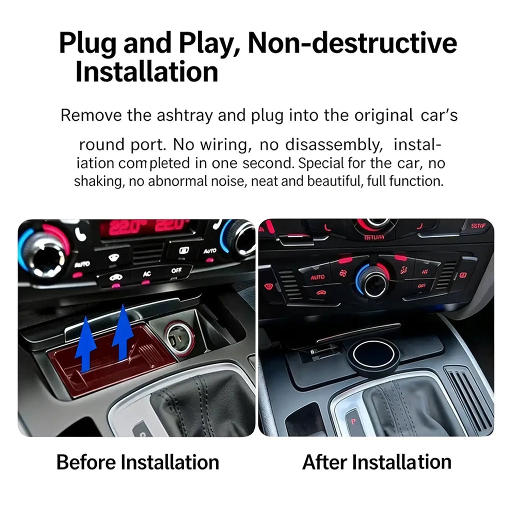 Red plastic replacement insert for Audi Q5 A4l magnetic wireless charger car ashtray with durable material design