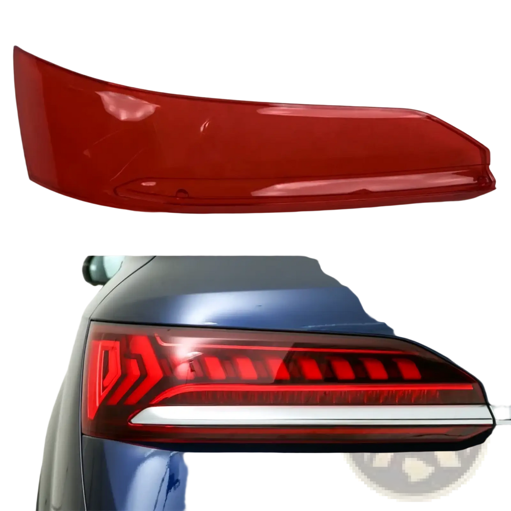 Red translucent plastic tail light shell replacement cover for audi q7 2020-2024 designed for volkswagen vehicles