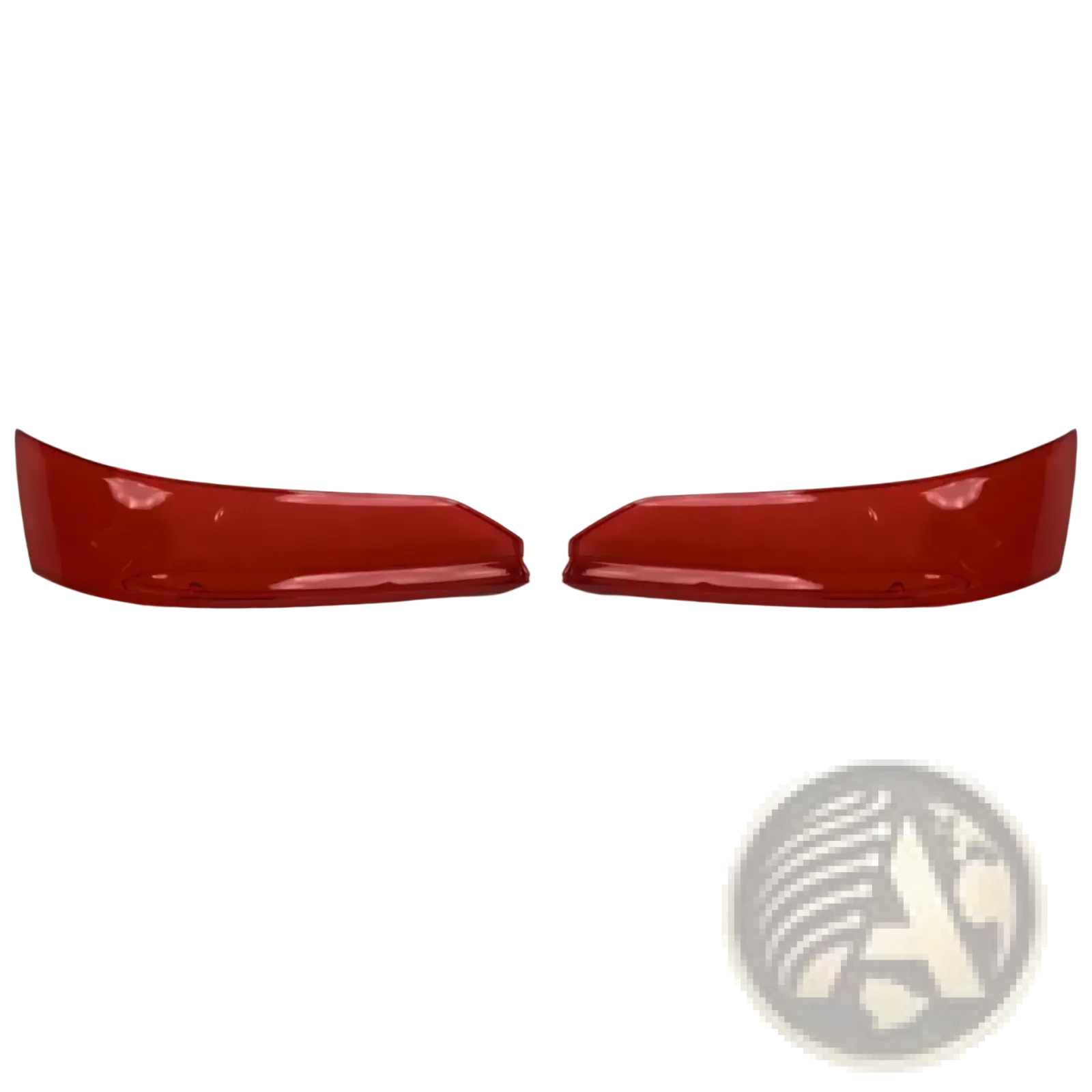 Red glossy plastic car side mirror covers for audi q7 2020-2024 tail light shell replacement showing back side