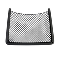 Black mesh Audi seat back organizer with sturdy plastic frame for car trunk storage and organization