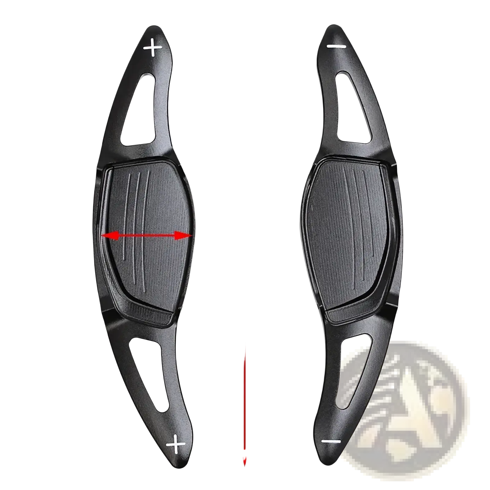 Black matte metal audi steering wheel paddle shifters with textured grips and cutout handles for rs3 rs4 rs5 r8