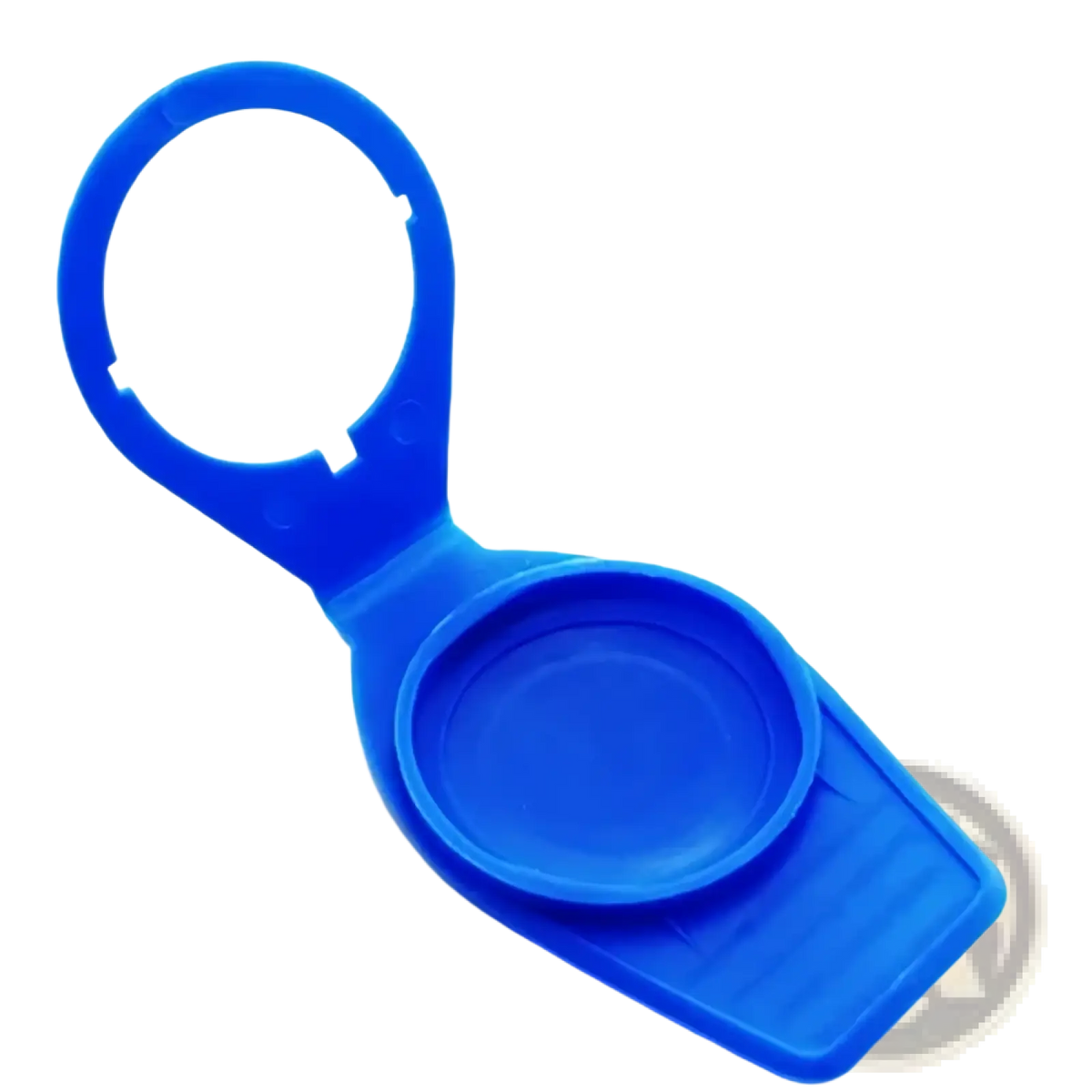 Audi windshield washer fluid reservoir cap 1k0955455 in blue plastic with circular opening and integrated handle