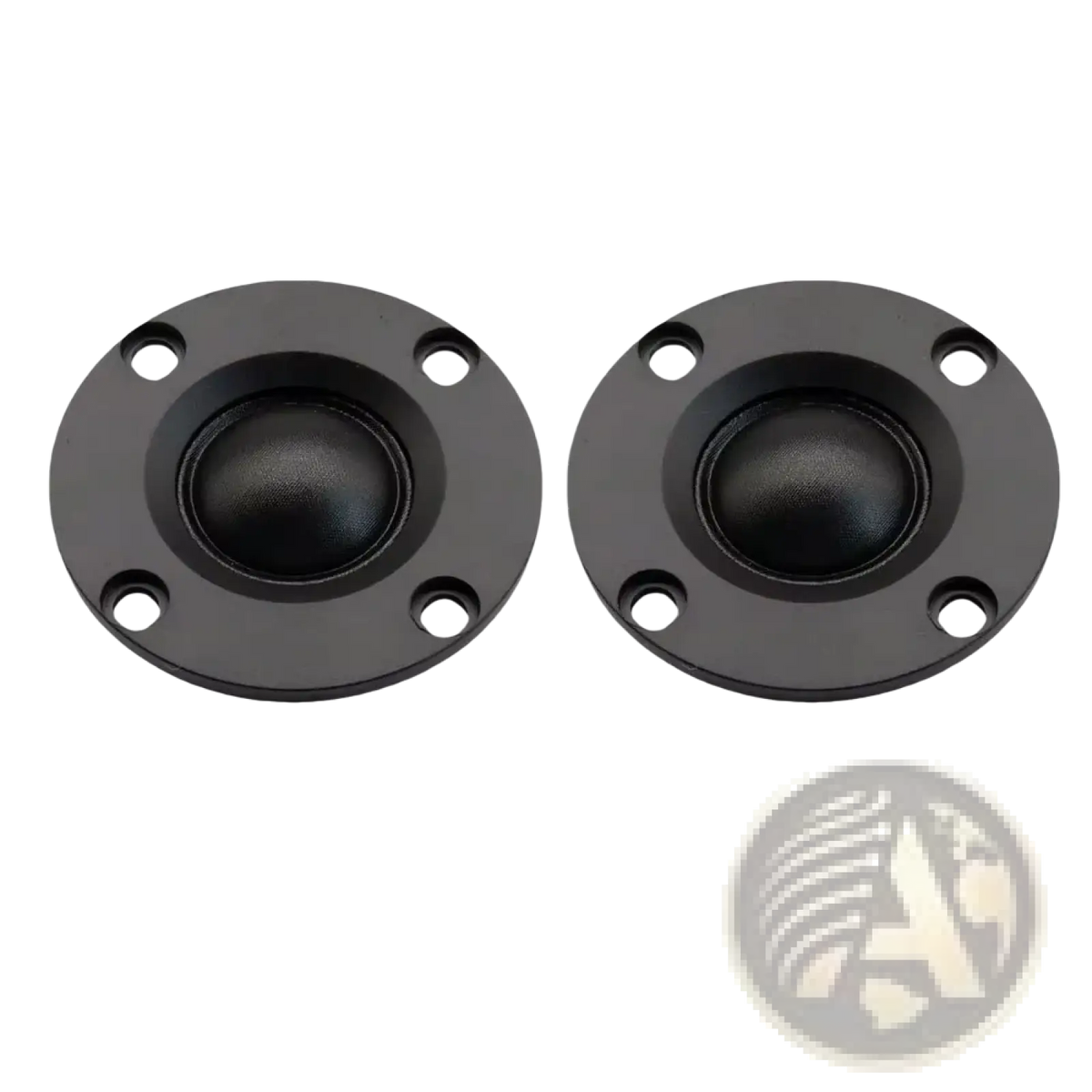 Auin 52mm hifi black matte tweeter speakers with four mounting holes visible on the back side, 2pcs set