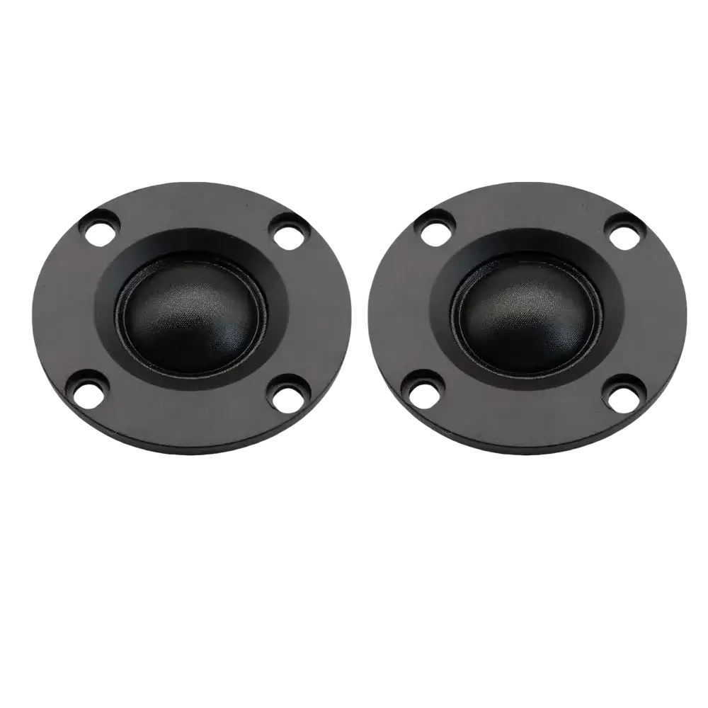 Auin 52mm hifi black matte tweeter speakers with four mounting holes visible on the back side, 2pcs set