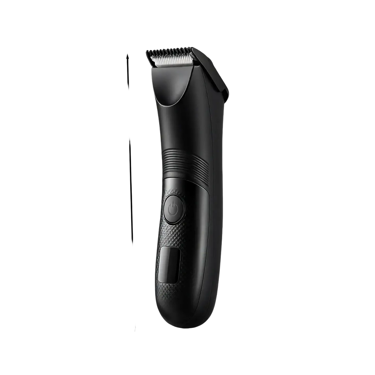 Black electric hair trimmer with textured grip and ergonomic design for men waterproof groin use by Authone