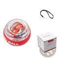 Red and clear plastic auto start wrist gyro ball power exerciser with glowing red light labeled gro ball